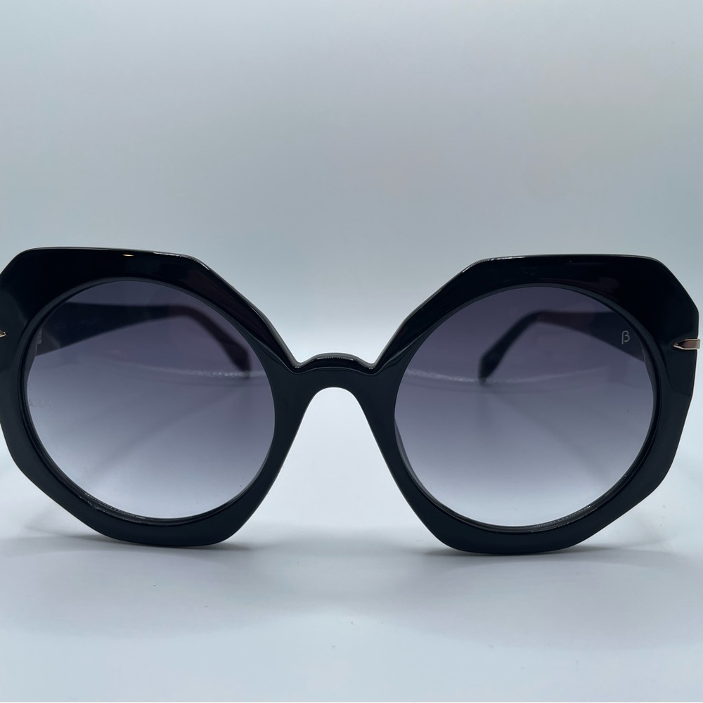 MITA SOLE Black Oversized Womens 100% Sustainable Sunglasses C2 54-22-145 NWOT - Picture 2 of 12